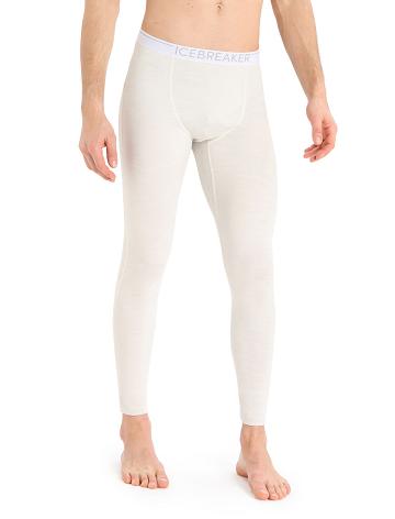 Ecru Heather Icebreaker 15.5 Merino Thermal Men's Leggings | AU 1123AHKP